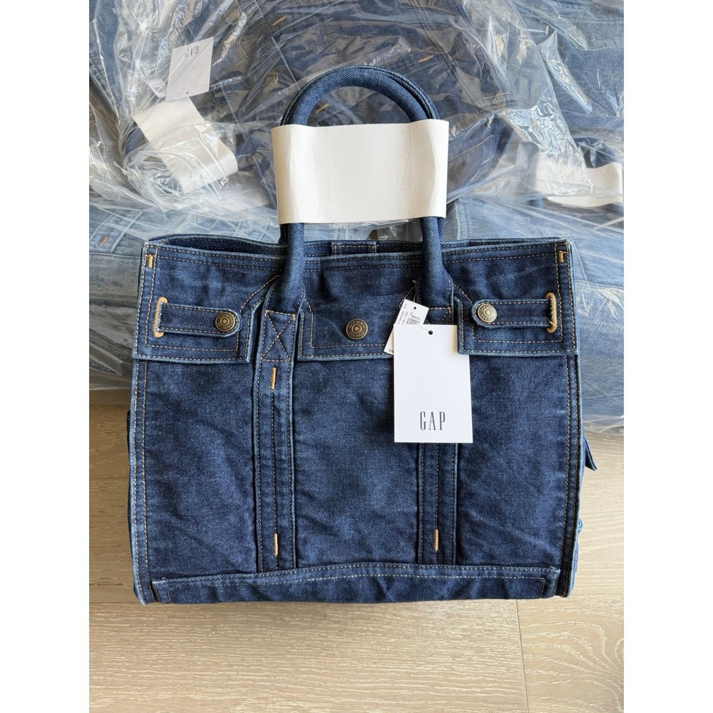 GAP Denim Five Pocket Tote Bag Dark Wash Standard Size ❤️✅ NEW SHIPS ASAP